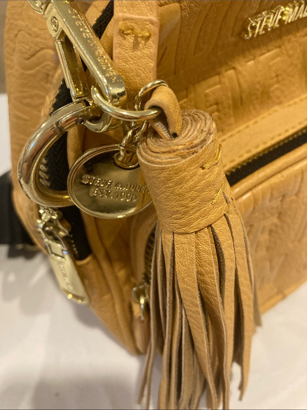 Steve Madden Yellow Embossed Mini Backpack - Picture 4 of 7